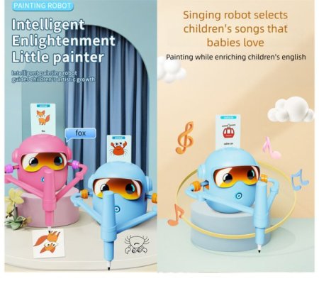 (image for) Drawing Robot for Kids Robot Images For Drawing With 100 Cards Painting Robot With 12 Colorful Pens Gift For Boys And Girls 3 years and up