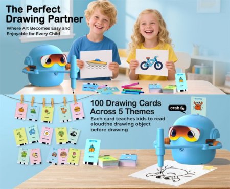 (image for) Drawing Robot for Kids Robot Images For Drawing With 100 Cards Painting Robot With 12 Colorful Pens Gift For Boys And Girls 3 years and up