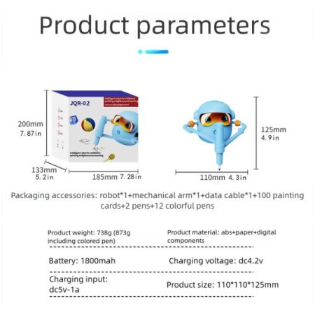 (image for) Drawing Robot for Kids Robot Images For Drawing With 100 Cards Painting Robot With 12 Colorful Pens Gift For Boys And Girls 3 years and up