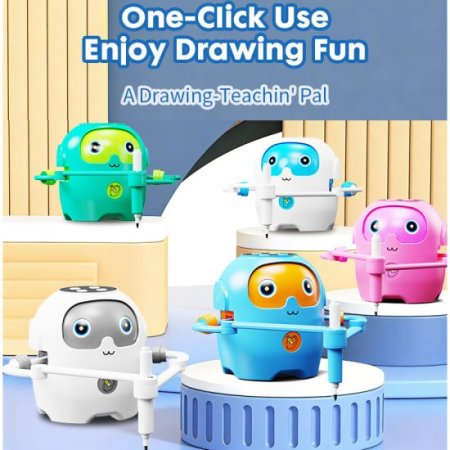 (image for) Drawing Robot For Early Learning Robot Drawing For Kids With 100 Cards Painting Robot With 12 Colorful Pens Gift For Boys And Girls 3 years and up