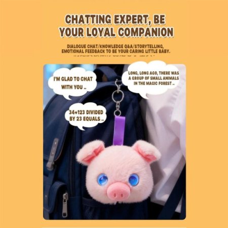 (image for) Ai Smart Pig Stuffed Animal With ChatGPT AI Interactive Plush Toy Ai Toys Emotional AI Pet Robot Companion Ai In Toys Gifts For Kids Ages 3+