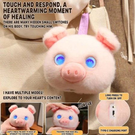 (image for) Ai Smart Pig Stuffed Animal With ChatGPT AI Interactive Plush Toy Ai Toys Emotional AI Pet Robot Companion Ai In Toys Gifts For Kids Ages 3+