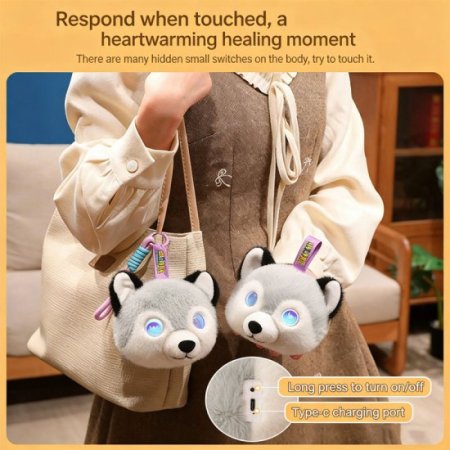 (image for) Ai Smart Husky Stuffed Animal With Emotional Feedback Ai In Toys Multilingual Emotional AI Companion Plush Toy Chatbot Ai Gift For Kids 3 Years And Up