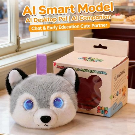 (image for) Ai Smart Husky Stuffed Animal With Emotional Feedback Ai In Toys Multilingual Emotional AI Companion Plush Toy Chatbot Ai Gift For Kids 3 Years And Up