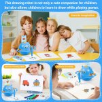(image for) Drawing Robot For Kids With 100 Cards Interactive Educational Painting Robot Toy With 12 Color Pens For Girls And Boys Ages 3 years and up