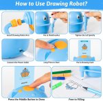 (image for) Drawing Robot For Kids With 100 Cards Interactive Educational Painting Robot Toy With 12 Color Pens For Girls And Boys Ages 3 years and up