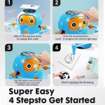 (image for) Drawing Robot For Early Learning Robot Drawing For Kids With 100 Cards Painting Robot With 12 Colorful Pens Gift For Boys And Girls 3 years and up