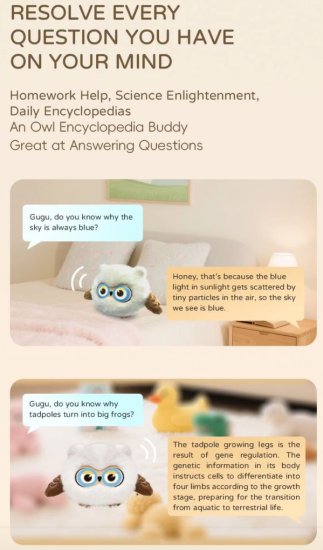 (image for) Ai Plush Toy For Kids With ChatGPT GUGU OWL Ai In Toys For Girls And Boys